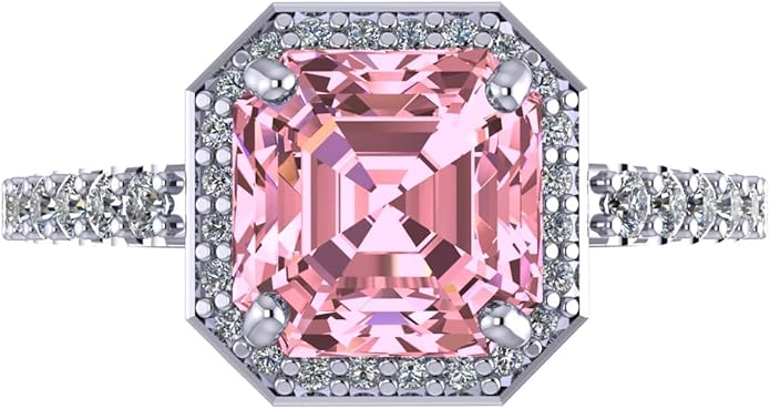 NANA Jewels Sterling Silver Engagement Rings for Women - Choose Simulated Morganite, Citrine, Aquamarine & More