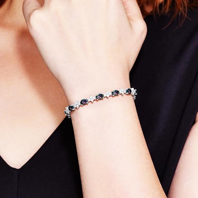 Tennis Birthstone Bracelets Sterling Silver Bracelets Charm Jewelry Birthday Gifts for Women,Girlfriend,Wife,Mom - Graduation, Friendship,Birthday, Anniversary