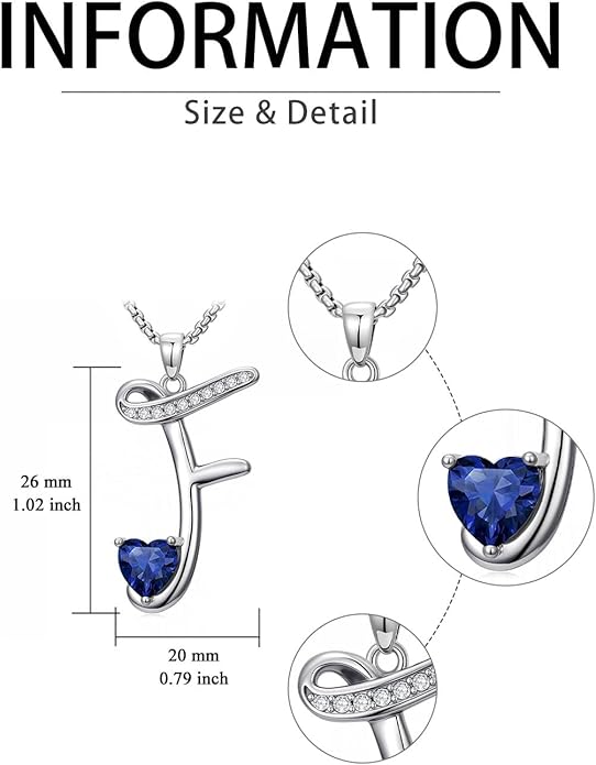 Christmas Gifts for Women Alphabet A to Z Initial Birthstone Pendant Necklaces for Women - 18k White Gold Plated Personalized Name Jewelry Valentine Mothers Day Birthday Gifts for Women Her Girlfriend