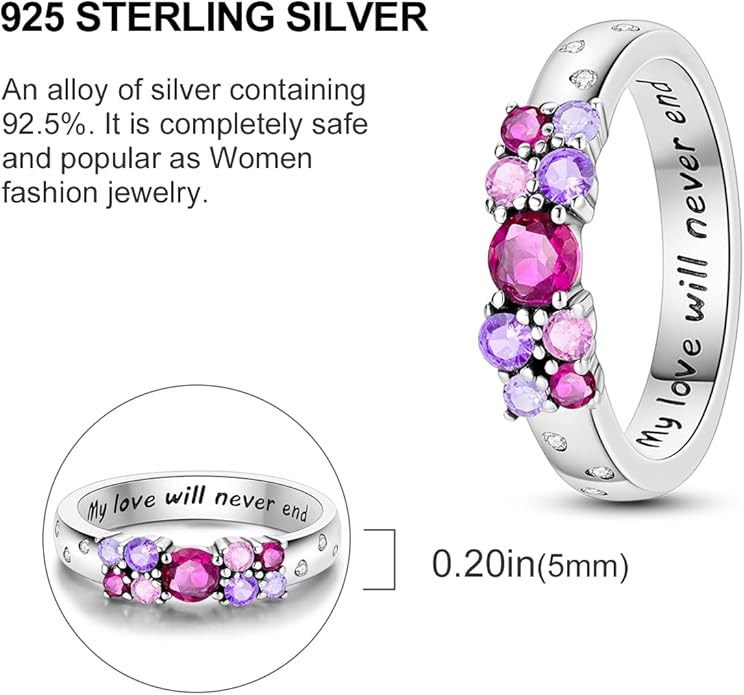 NARMO 925 Sterling Silver Rings for Women Evil Eyes Rings Entwined Line Cubic Zirconia Rings Simple Stackable Finger Rings Engagement Ring Personality Rings Size 6-9