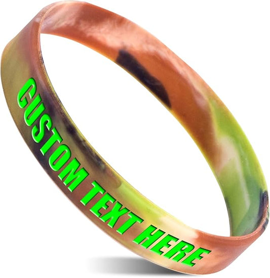 50 Custom Rubber Bracelets Personalized Silicone Wristbands Customized Bulk for Events, Support, Wedding, Awareness, Motivation Customizable