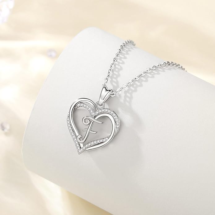 INFUSEU Unique Initial Necklaces for Women Girls Small Heart Letter Jewelry, Meaningful Personalized Gifts