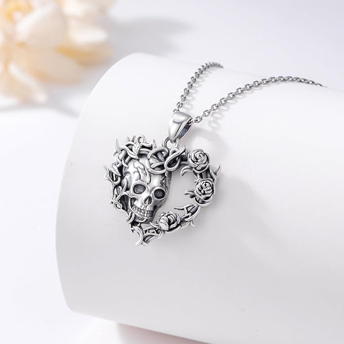 KoyeKei Sterling Silver Halloween Necklace Gothic Jewelry Gifts for Women Men
