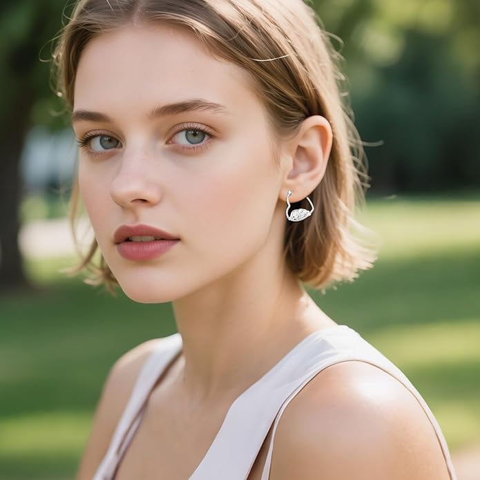 YFN Animal Earrings Sterling Silver Animal Heart Hoop Dangle Earrings Cute Jewelry Gifts for Women