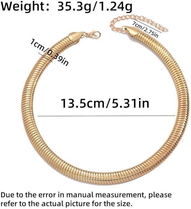 Chunky Gold Choker Necklaces for Women Non Tarnish Silver Statement Necklace for Women Chunky Necklace Open Round Gold Collar Necklace Trendy Jewelry