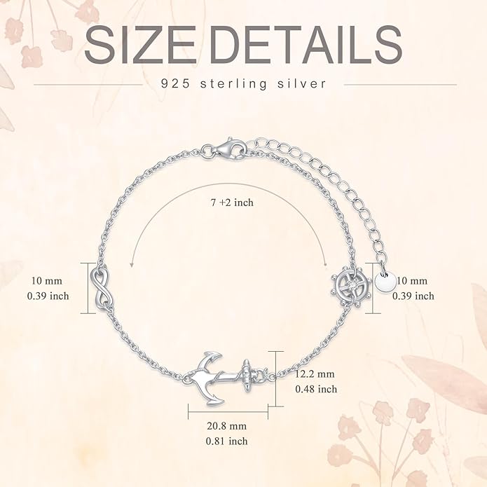 AOBOCO Mustard Seed Bracelet S925 Sterling Silver Mountain Cross Bracelets Christmas Christian Faith Jewelry Mothers Day Birthday Gifts for Mom