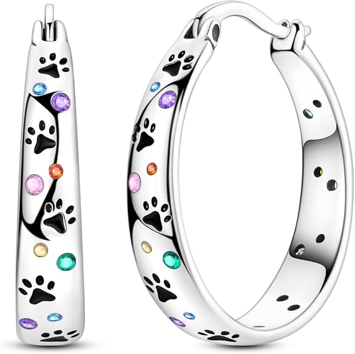 NARMO 925 Sterling Silver Hoop Earrings for Women Hypoallergenic Lightweight Simple Huggie Hoop Earrings Twisted Hoop Earrings Colorful Cubic Zirconia Hoop Earrings Rainbow Hoop Earrings