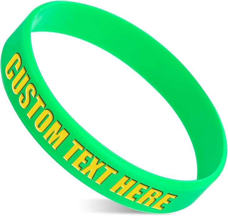 50 Custom Rubber Bracelets Personalized Silicone Wristbands Customized Bulk for Events, Support, Wedding, Awareness, Motivation Customizable