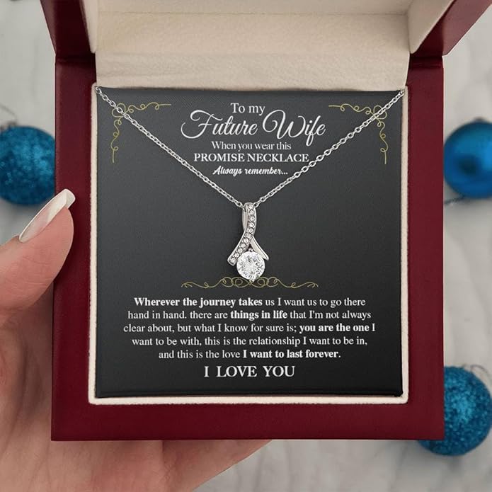 To My Future Wife Necklace - Promise Necklace For Her, Fiance Gifts For Her, Birthday Gifts For Future Wife With Message Card, To My Soulmate Necklace For Women Women Romantic Jewelry With Message Card, Gift Box