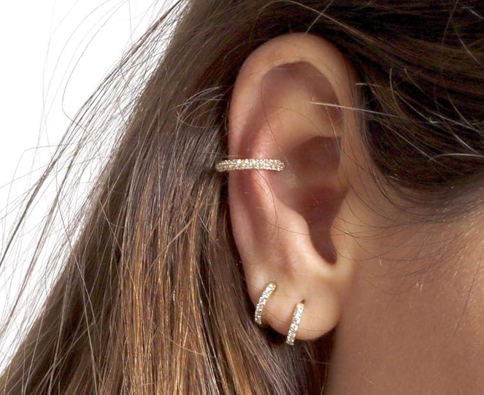 SWEETV 925 Sterling Silver Huggie Hoop Earrings for Women Girls-Tiny Small Cartilage Hoop Earring