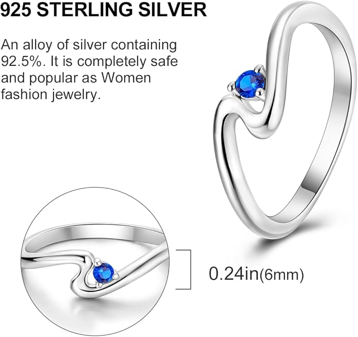NARMO 925 Sterling Silver Rings for Women Evil Eyes Rings Entwined Line Cubic Zirconia Rings Simple Stackable Finger Rings Engagement Ring Personality Rings Size 6-9