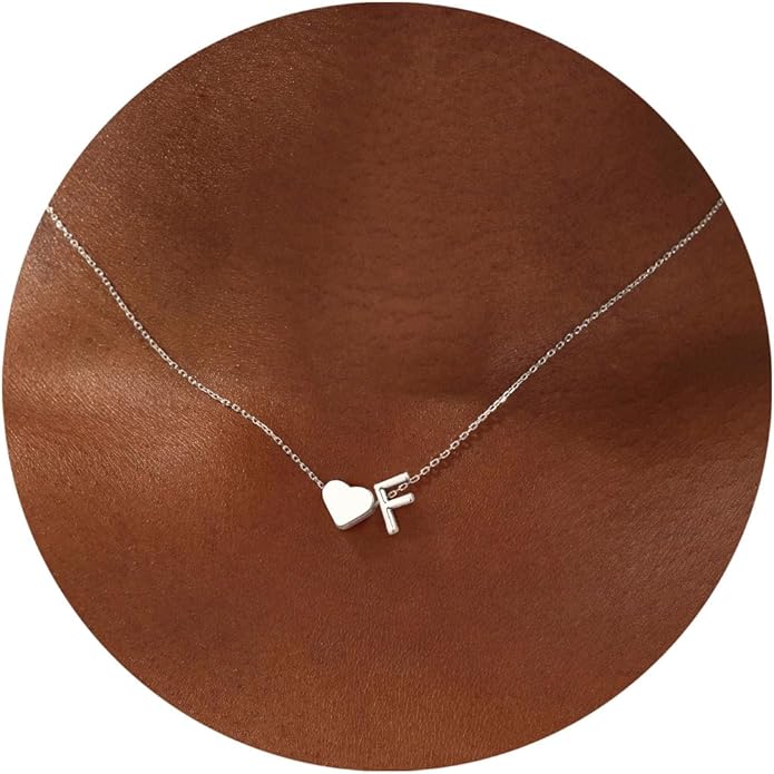 Turandoss Christmas Gifts for Grandkids - Dainty 18K Gold Plated Tiny Heart Initial A-Z Letter Pendant Necklace Stocking Stuffers for Teen Girls Jewelry