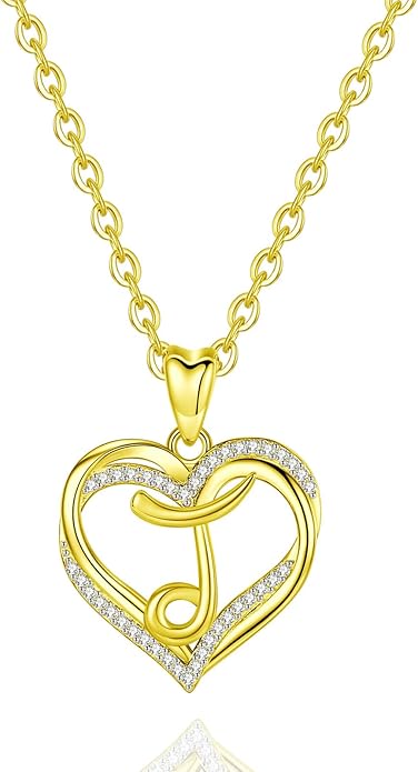 INFUSEU Unique Initial Necklaces for Women Girls Small Heart Letter Jewelry, Meaningful Personalized Gifts