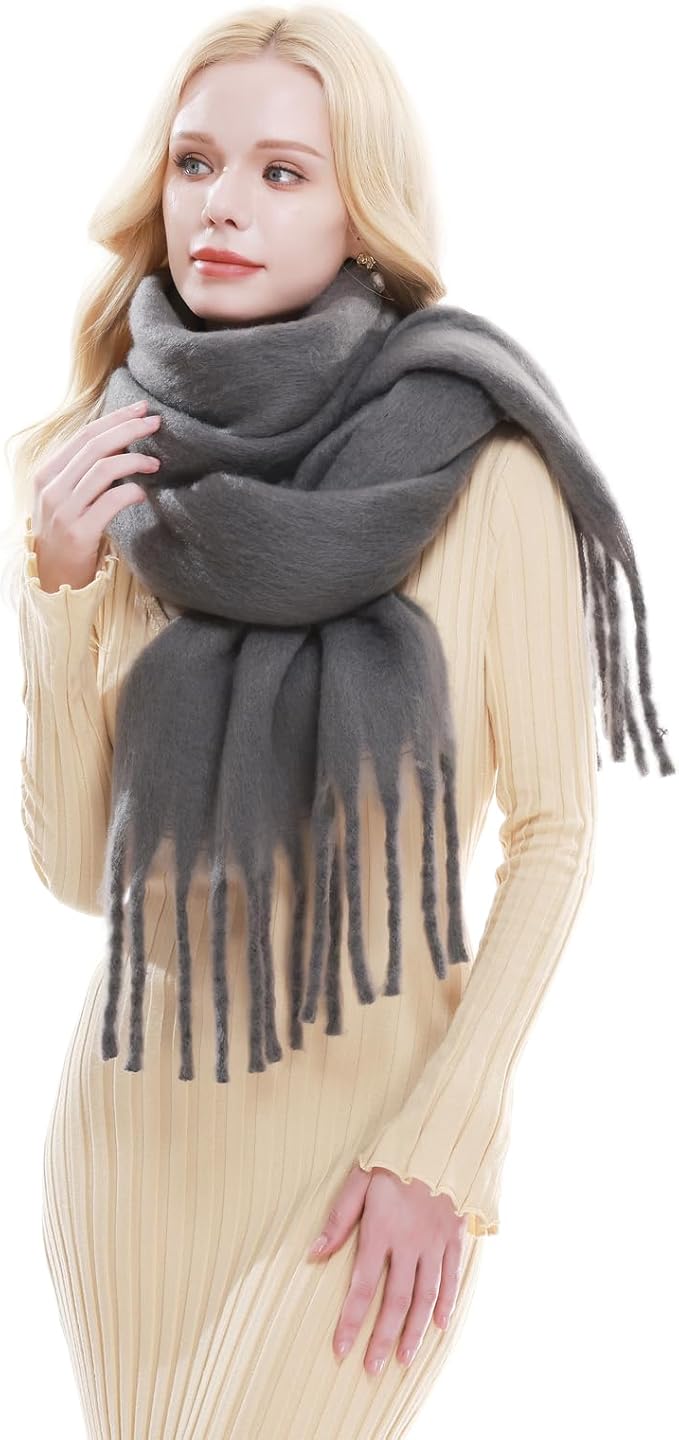 RIIQIICHY Chunky Scarf for Women Winter Warm Thick Scarves Oversized Blanket Scarf