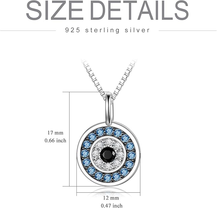 PEIMKO Evil Eye Necklace for Women 925 Sterling Silver Greek Protection Evil Eye Necklaces Jewelry Amulet Gift for Women