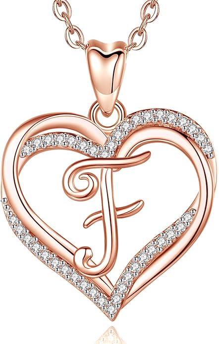 INFUSEU Unique Initial Necklaces for Women Girls Small Heart Letter Jewelry, Meaningful Personalized Gifts