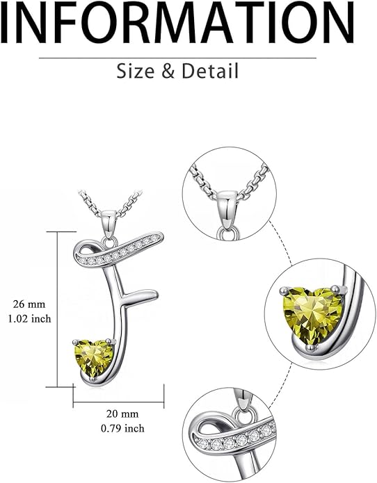 Christmas Gifts for Women Alphabet A to Z Initial Birthstone Pendant Necklaces for Women - 18k White Gold Plated Personalized Name Jewelry Valentine Mothers Day Birthday Gifts for Women Her Girlfriend