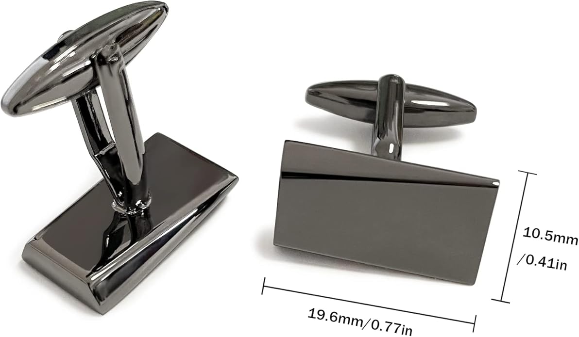 Merit Ocean Cufflinks for Men, Stainless Steel Cuff Links Mens for Wedding Business Gifts, Silver, Black, Gold
