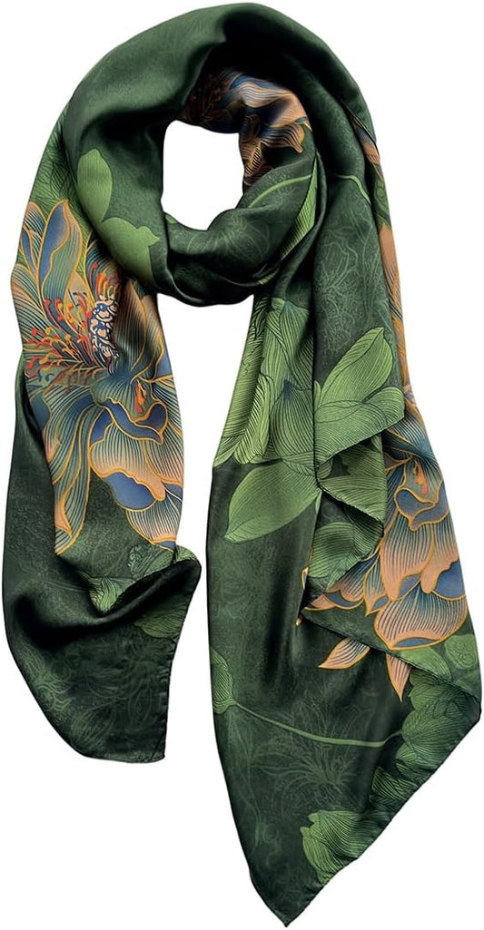 Long Silk Like Scarf Lightweight Satin Scarves Large Sunscreen Shawl Wrap for Women