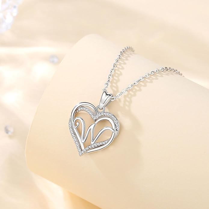 INFUSEU Unique Initial Necklaces for Women Girls Small Heart Letter Jewelry, Meaningful Personalized Gifts