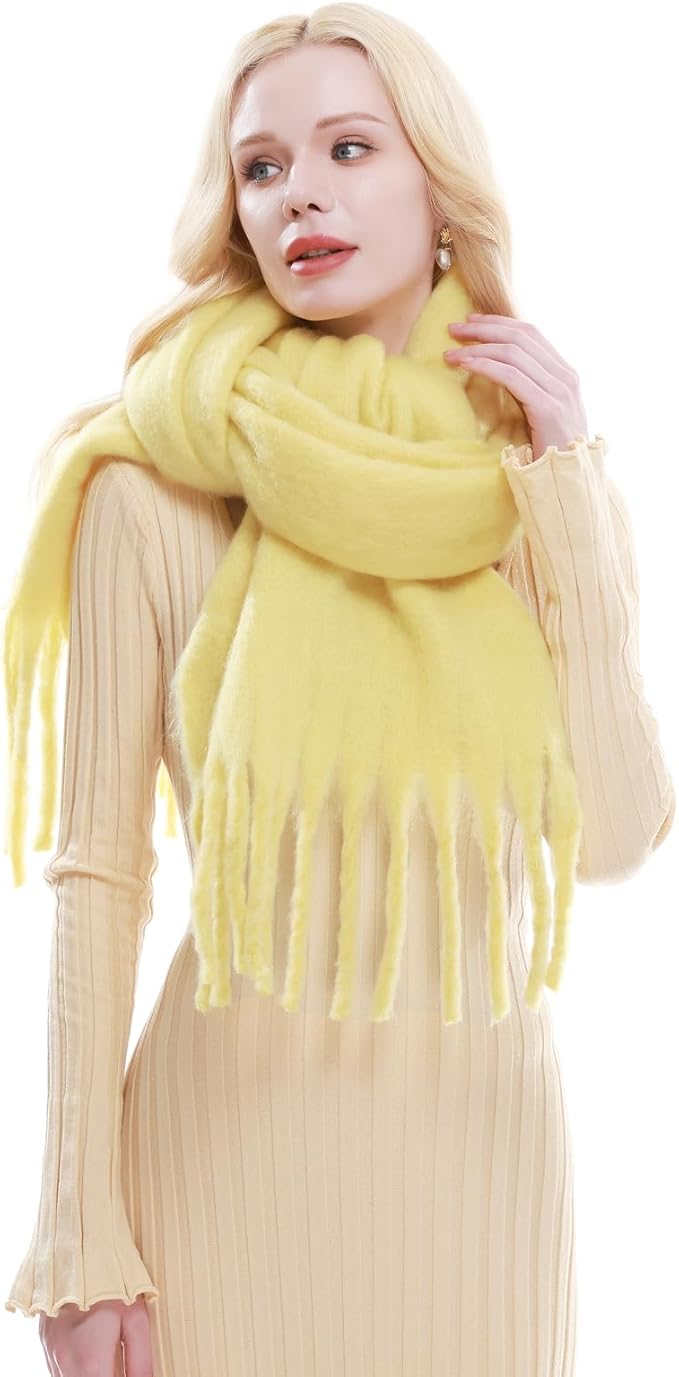 RIIQIICHY Chunky Scarf for Women Winter Warm Thick Scarves Oversized Blanket Scarf
