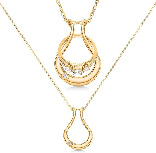 Original Patented Ring Holder - Stainless Steel Necklace - Women & Men Wedding & Engagement Ring Holder - Gift for Her