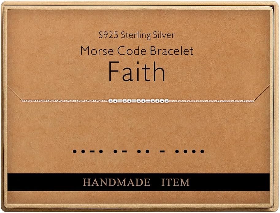 Monily Inspirational Gifts for Women Morse Code Bracelets for Women Funny Bracelet for Friend Funny Gift for Women Sterling Silver Bracelet for Women