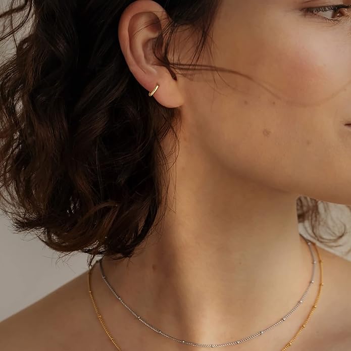 Freekiss 3 Pairs Gold Hoop Earrings Set: Dainty Stud Earrings Trendy Small 14K Gold Plated Hypoallergenic Dangle Cartilage Huggie Hoop Earrings for Women Gold Jewelry for Women Gifts