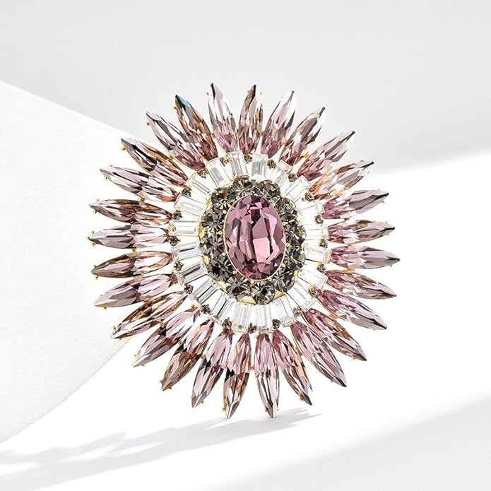 Rhinestone Brooch for Women Rhinestone Brooches Pins Crystal Lapel Pin Jewelry Christmas Valentine's Day Gift for Wife Girlfriend