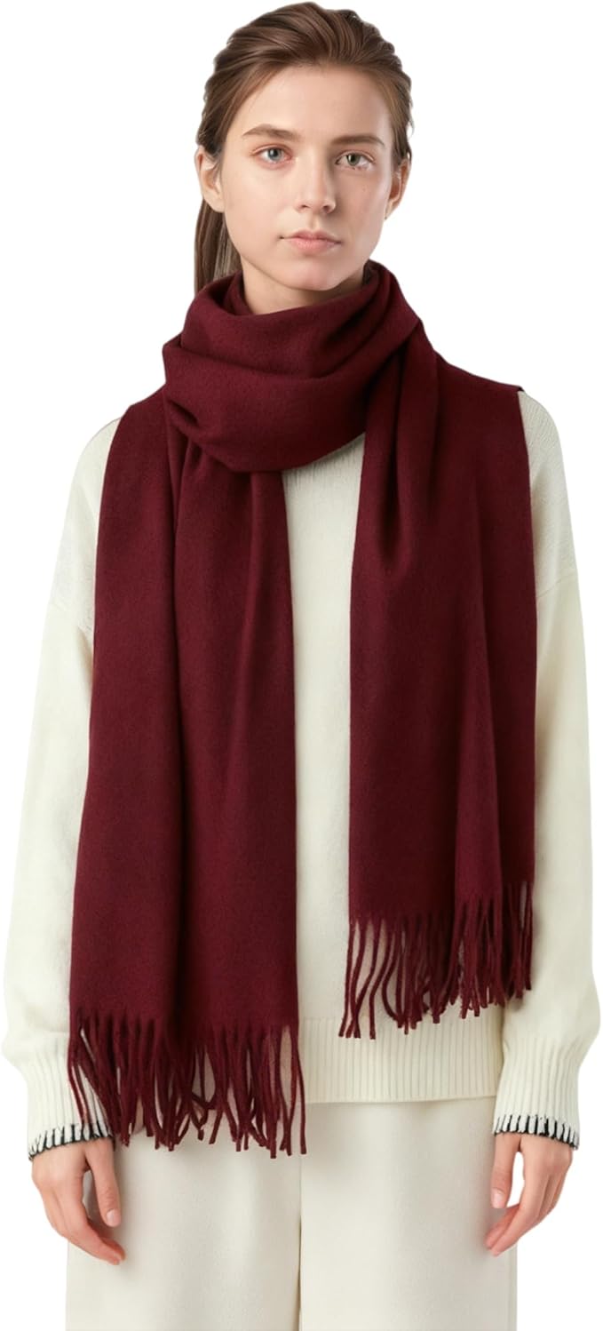 Temminc Winter Scarf for Women - Soft Warm Pashmina Shawl Wrap, Lightweight Fashion Blanket Travel Shawl, Solid Color Scarf