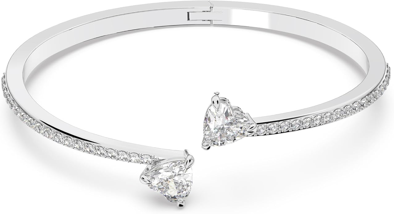 Swarovski Soul Heart Bangle Bracelet Collection, Rhodium Finish, Clear Crystals