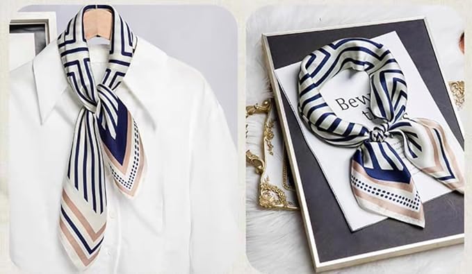ANDANTINO 100% Mulberry Silk Square Scarf for Hair-25.6" X25.6'' Women Men Natural Silk Neckerchief Digital Printed Headscarf