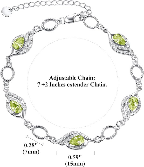 PRAYMOS Birthstone Bracelets for Women Mom Mother's Grandma Sterling Silver Women's Bracelets Birthstone Jewelry Gifts