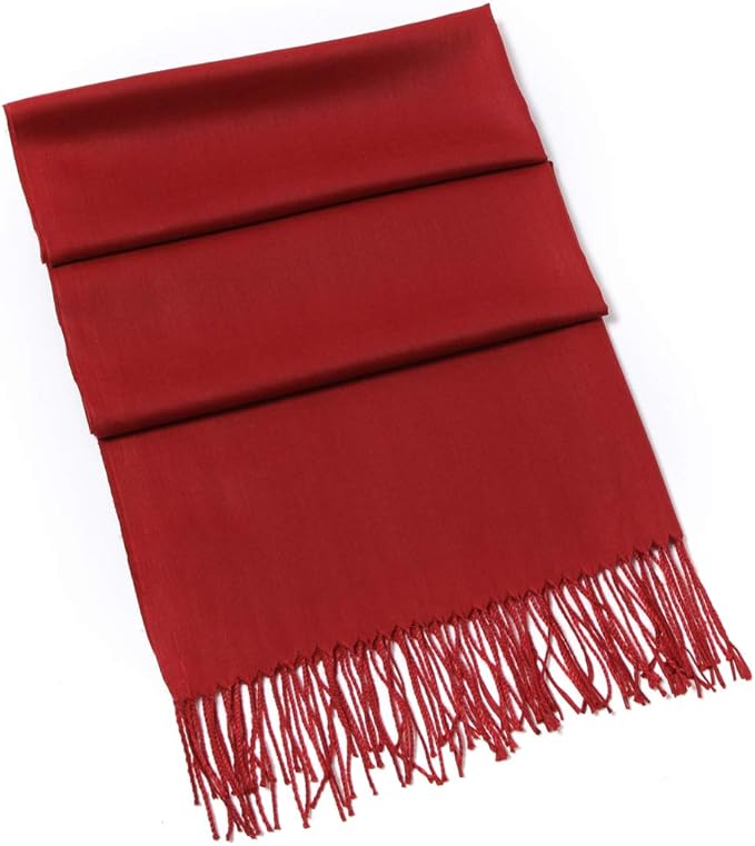 Cindy & Wendy Pashmina Shawls and Wraps Large Scarfs for Women Wedding Party Bridal Long Fashion Solid Shawl Wrap Fringes