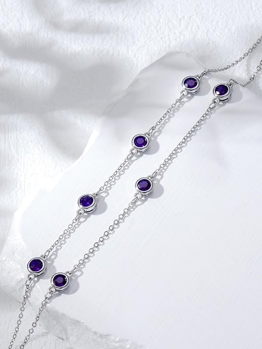 Dorunmo Birthstone Anklet Bracelets for Women 925 Sterling Silver Birthday Mother's Day Jewelry Gifts for Wife Mother Her