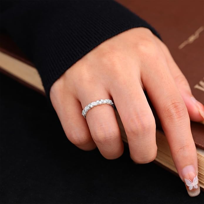 Engagement Rings for Women, 925 Sterling Silver Rings Moissanite Wedding Bands for Women, Promise Rings Gift Packed for Her Size 3-10