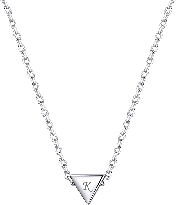 ChicSilver Personalized 925 Sterling Silver Dainty Small Heart/Star/Moon/Dot/Triangle Pendant Necklace for Women, Silver/Gold/Rose Gold/Black (with Gift Box)