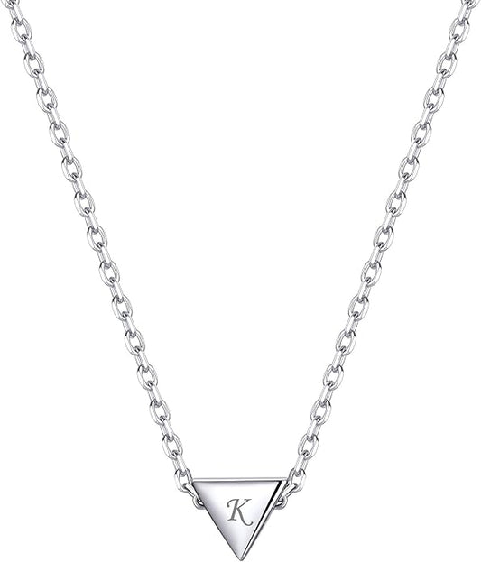 ChicSilver Personalized 925 Sterling Silver Dainty Small Heart/Star/Moon/Dot/Triangle Pendant Necklace for Women, Silver/Gold/Rose Gold/Black (with Gift Box)