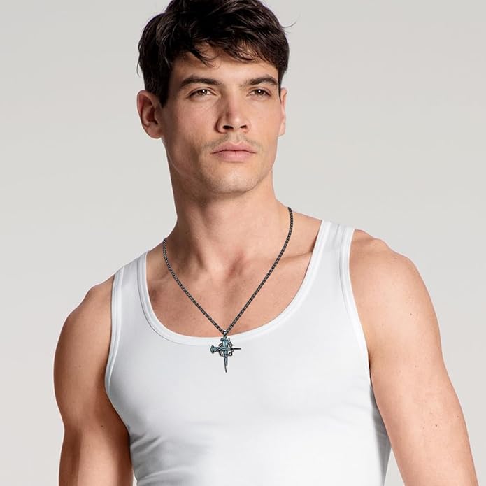 Cross Necklace for Men 925 Sterling Silver Celtic Cross Pendant Christian Jewelry Religious Christmas Gifts for Women