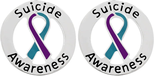 Suicide Awareness and Prevention Pin - Bulk Packs - Variety Pack of Teal & Purple Ribbon Pin Perfect for Support Groups, Gift-Giving and Fundraising