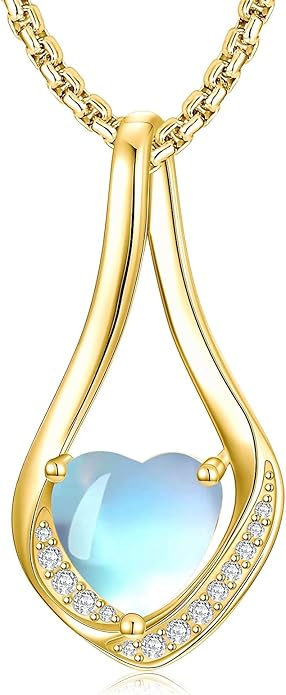 Birthstone Necklaces for Women,18k Yellow/White Gold Plated Forever Love Heart Infinity Pendant Necklace Anniversary Jewelry Christmas Birthday Gifts for Women Her Wife Girlfriend