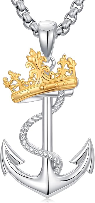 MEIDERBO Anchor Necklace for Men Women 925 Sterling Silver Earth/Swordfish/Trident/Compass Pendant Nautical Jewelry for Birthday Christmas