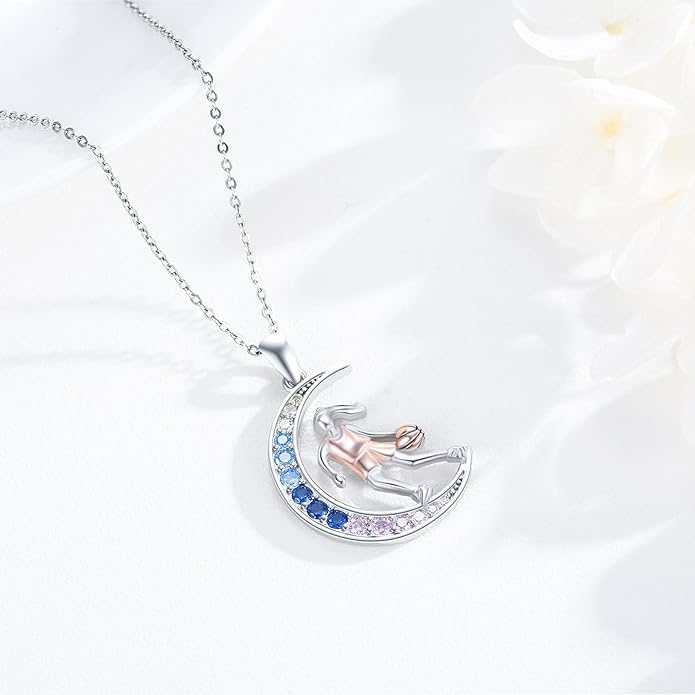Soccer/Basketball/Gymnastics/Swimming/Ballet/Running/Golf/hockey Necklace 925 Sterling Silver Sport Jewelry Birthday Christmas Gifts for Women