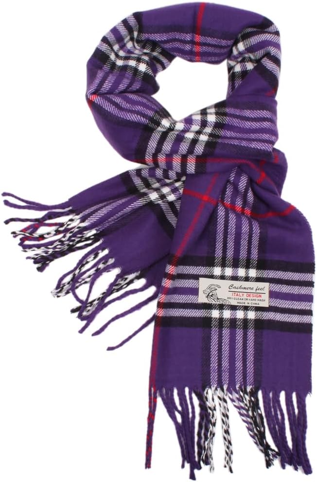 TZ Promise Tartan Plaid Cashmere Feel Classic Soft Luxurious Winter Scarf For Men Women