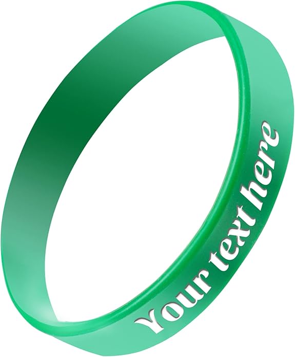 Custom Rubber Bracelet 1/10/30/50/100 ct Personalized Silicone Wristbands Customizable Debossed for Motivation, Events, Gifts, Promotions, Party, Awareness