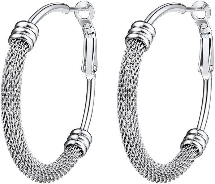 PROSTEEL 30/40/60/80/100mm Chunky Hoop Earrings For Women Gold Plated/Black Stainless Steel Hoops Earrings Statement Jewelry