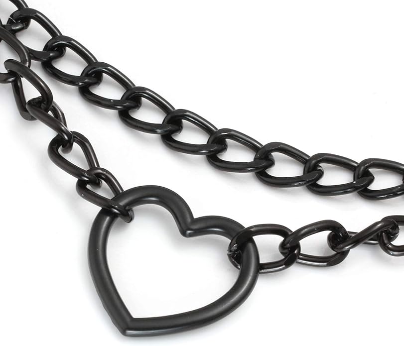 MILAKOO PU Leather Punk Choker Necklaces Circle/Heart Charm Adjustable Collar Necklace for Women