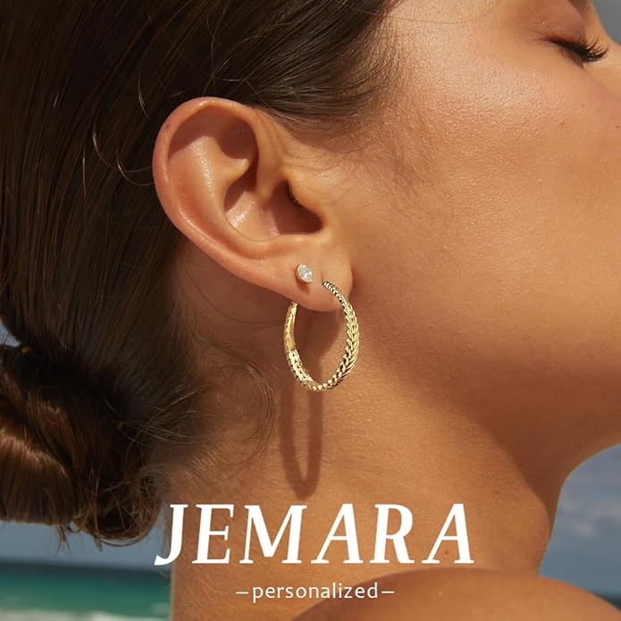 Silver Hoop Earrings for Women Hypoallergenic 925 Sterling Silver Post Hoop Earrings Lightweight Thick Large Silver Hoop Earrings 30/40/50MM