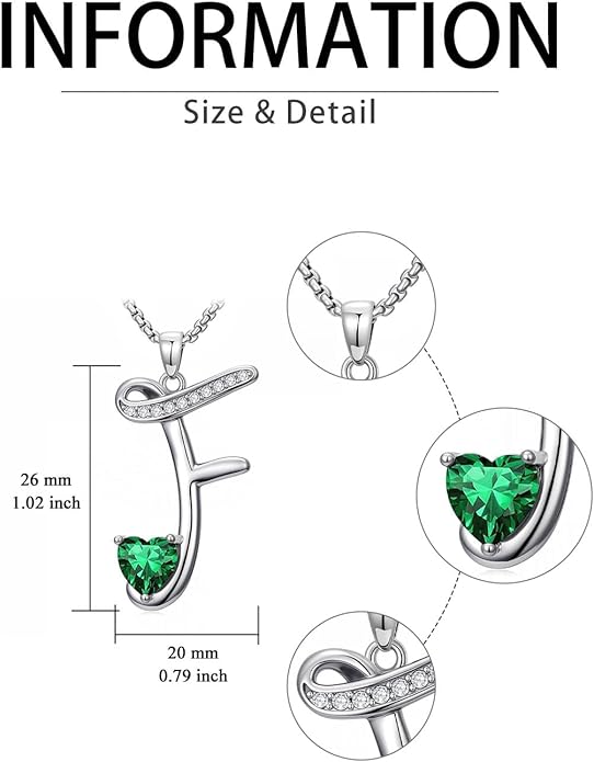 Christmas Gifts for Women Alphabet A to Z Initial Birthstone Pendant Necklaces for Women - 18k White Gold Plated Personalized Name Jewelry Valentine Mothers Day Birthday Gifts for Women Her Girlfriend