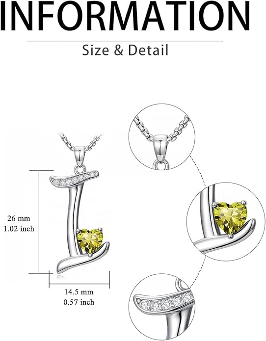 Christmas Gifts for Women Alphabet A to Z Initial Birthstone Pendant Necklaces for Women - 18k White Gold Plated Personalized Name Jewelry Valentine Mothers Day Birthday Gifts for Women Her Girlfriend